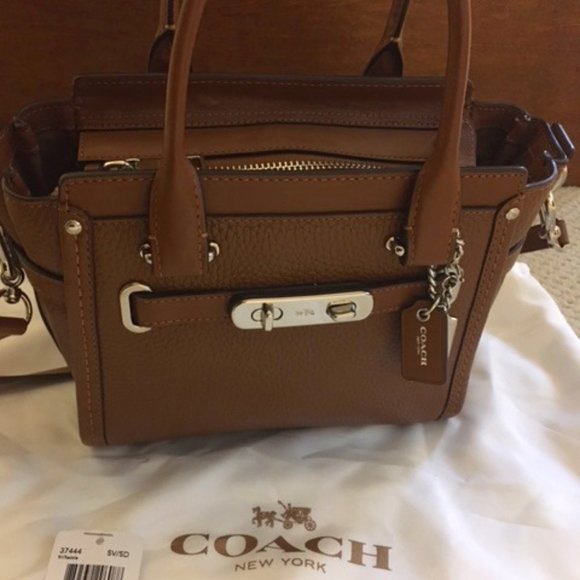 Coach Handbags - Coach Swagger Carryall Pebble Leather Satchel